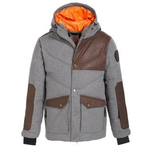 Men's Gray and Brown Ski Jacket